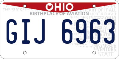 OH license plate GIJ6963