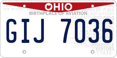 OH license plate GIJ7036