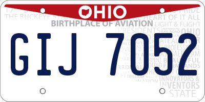 OH license plate GIJ7052