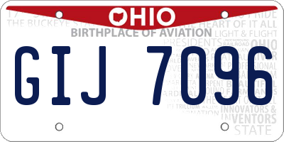 OH license plate GIJ7096