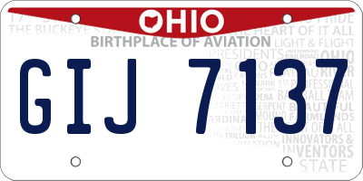 OH license plate GIJ7137