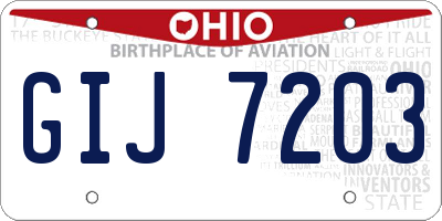 OH license plate GIJ7203