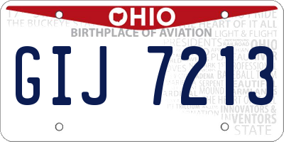 OH license plate GIJ7213