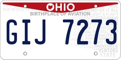 OH license plate GIJ7273