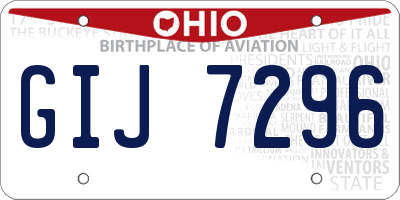 OH license plate GIJ7296