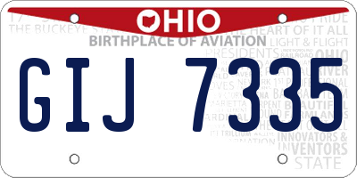 OH license plate GIJ7335