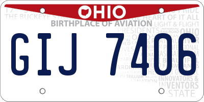 OH license plate GIJ7406