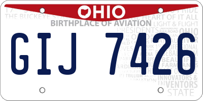 OH license plate GIJ7426