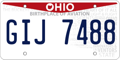 OH license plate GIJ7488