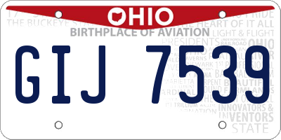 OH license plate GIJ7539