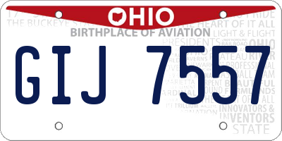 OH license plate GIJ7557
