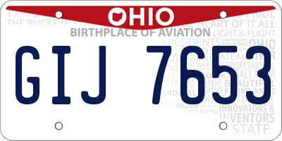 OH license plate GIJ7653