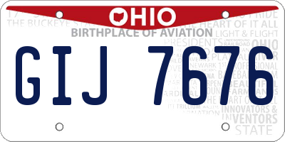 OH license plate GIJ7676