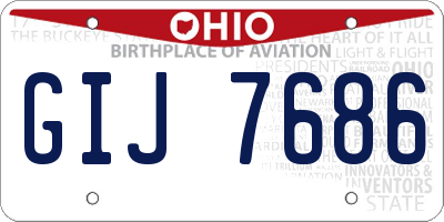 OH license plate GIJ7686