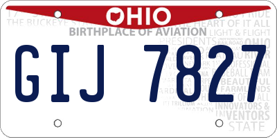 OH license plate GIJ7827