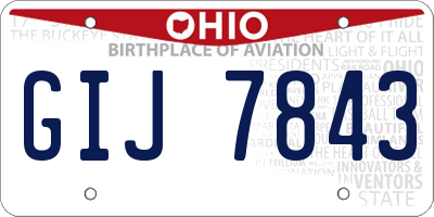 OH license plate GIJ7843