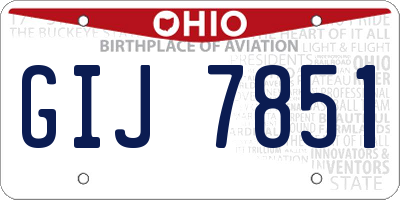 OH license plate GIJ7851