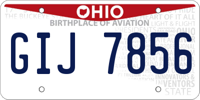 OH license plate GIJ7856
