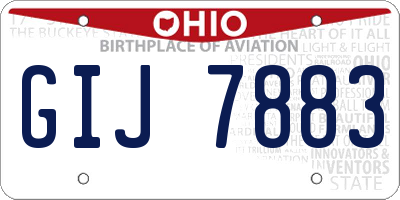 OH license plate GIJ7883