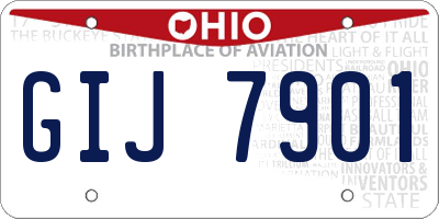 OH license plate GIJ7901