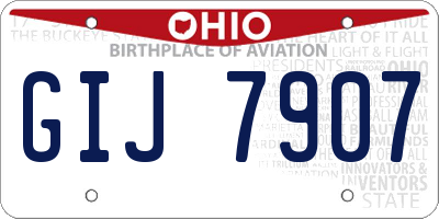 OH license plate GIJ7907