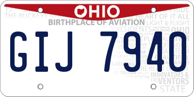 OH license plate GIJ7940