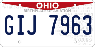 OH license plate GIJ7963