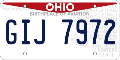 OH license plate GIJ7972
