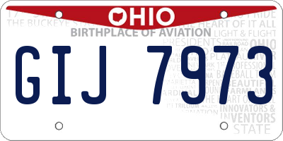 OH license plate GIJ7973