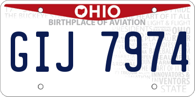OH license plate GIJ7974