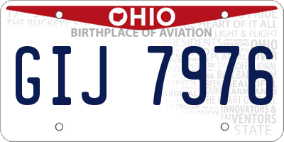 OH license plate GIJ7976