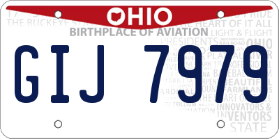 OH license plate GIJ7979