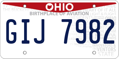 OH license plate GIJ7982