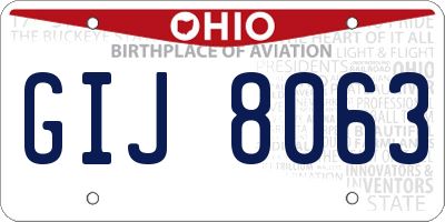OH license plate GIJ8063