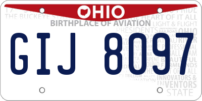 OH license plate GIJ8097