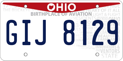 OH license plate GIJ8129