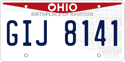 OH license plate GIJ8141