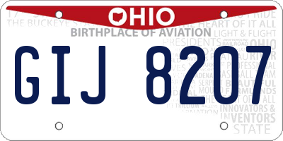 OH license plate GIJ8207