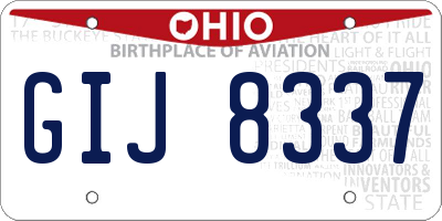 OH license plate GIJ8337