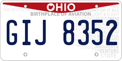 OH license plate GIJ8352