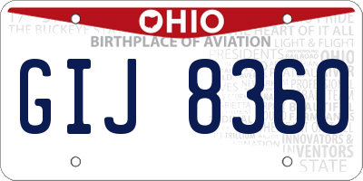 OH license plate GIJ8360