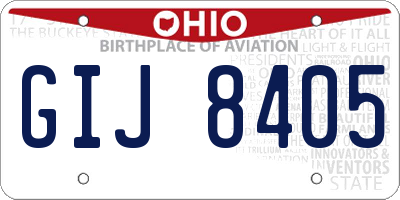 OH license plate GIJ8405