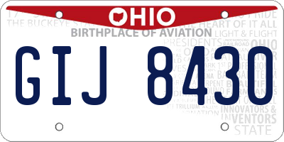 OH license plate GIJ8430
