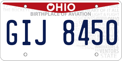 OH license plate GIJ8450