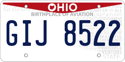OH license plate GIJ8522