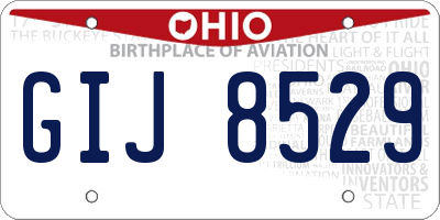 OH license plate GIJ8529