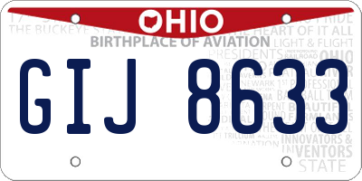OH license plate GIJ8633