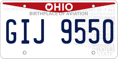 OH license plate GIJ9550