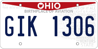 OH license plate GIK1306