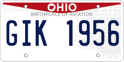 OH license plate GIK1956